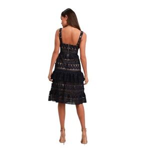 LULUS Navy Blue and Cream Dress